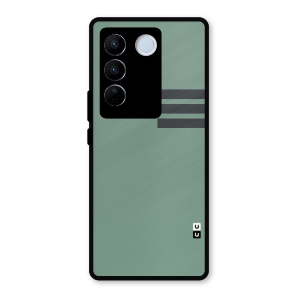 Solid Sports Stripe Metal Back Case for Vivo V27 Pro