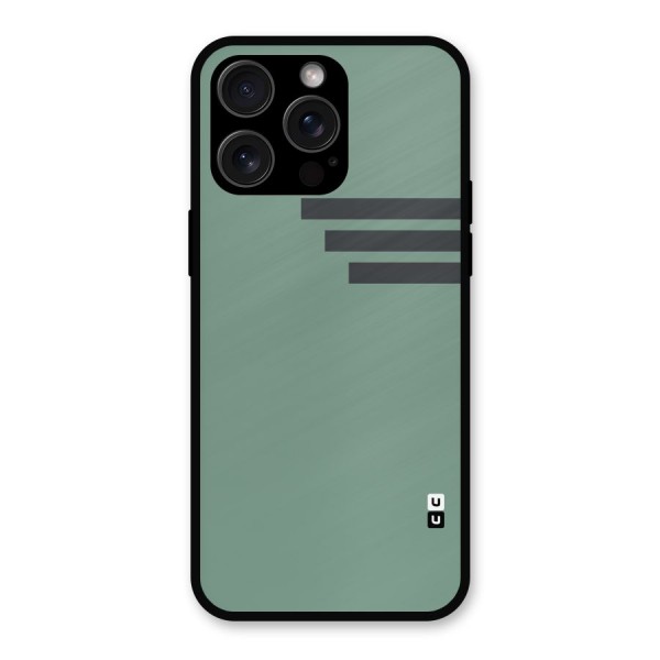 Solid Sports Stripe Metal Back Case for iPhone 15 Pro Max