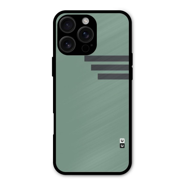 Solid Sports Stripe Metal Back Case for iPhone 16 Pro Max