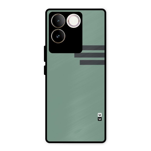 Solid Sports Stripe Metal Back Case for iQOO Z7 Pro