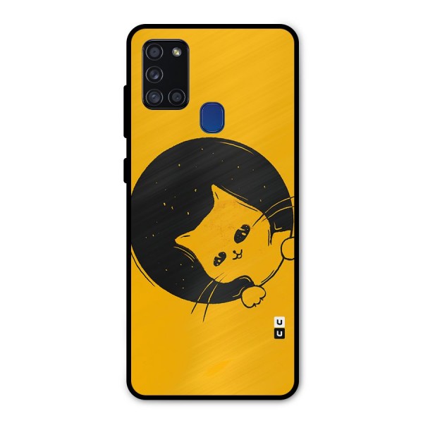 Space Cat Metal Back Case for Galaxy A21s