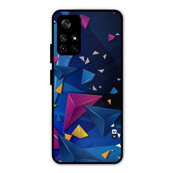 Space Colored Triangles Metal Back Case for Poco M4 Pro 5G