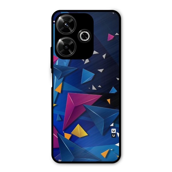 Space Colored Triangles Metal Back Case for Poco M6 Plus