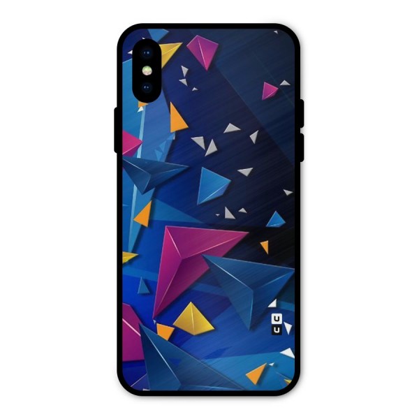 Space Colored Triangles Metal Back Case for iPhone XS