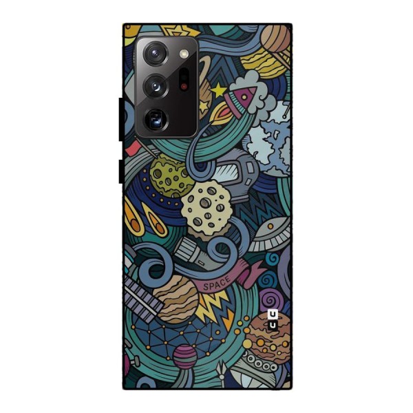Space Pattern Blue Metal Back Case for Galaxy Note 20 Ultra 5G
