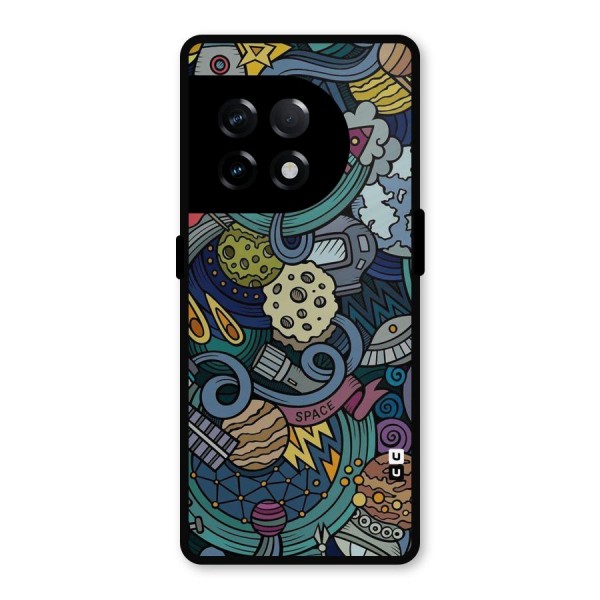 Space Pattern Blue Metal Back Case for OnePlus 11R