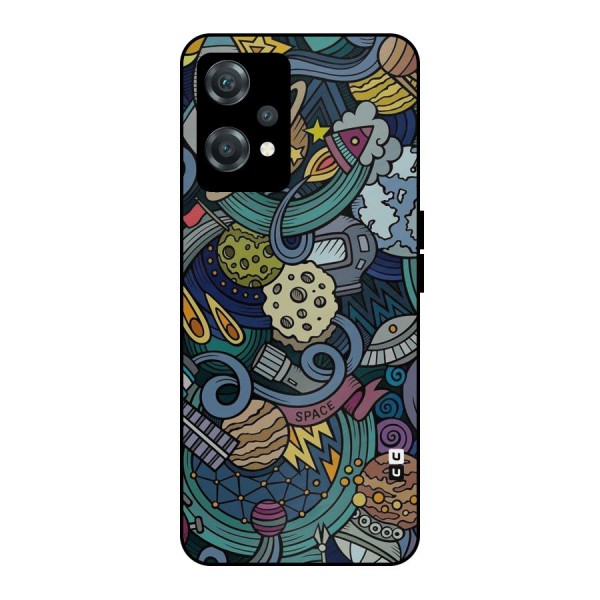 Space Pattern Blue Metal Back Case for OnePlus Nord CE 2 Lite 5G