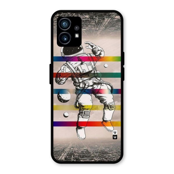 Spaceman Rainbow Stripes Metal Back Case for Nothing Phone 1