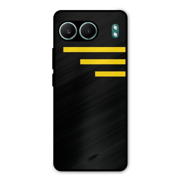 Sports Yellow Stripes Metal Back Case for OnePlus Nord 4