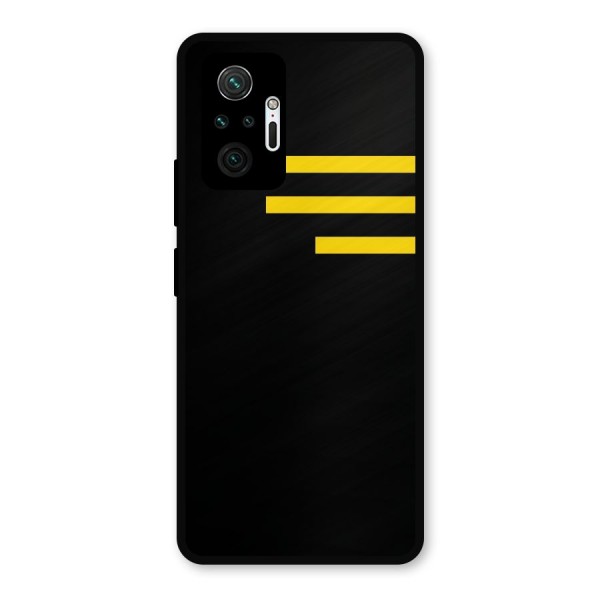 Sports Yellow Stripes Metal Back Case for Redmi Note 10 Pro Max