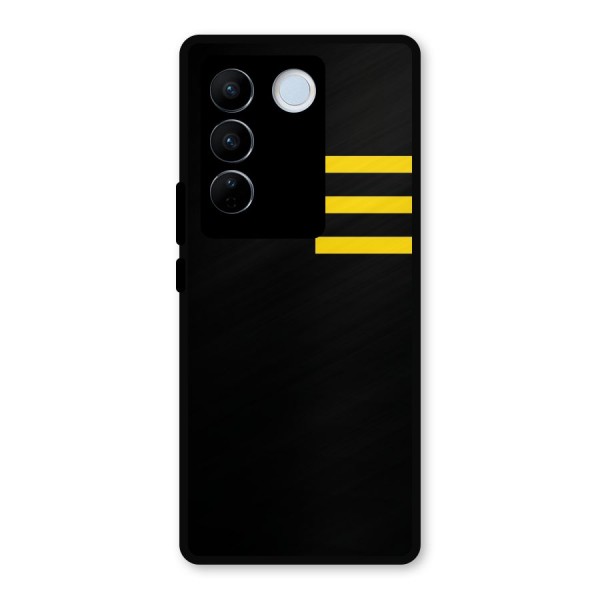 Sports Yellow Stripes Metal Back Case for Vivo V27