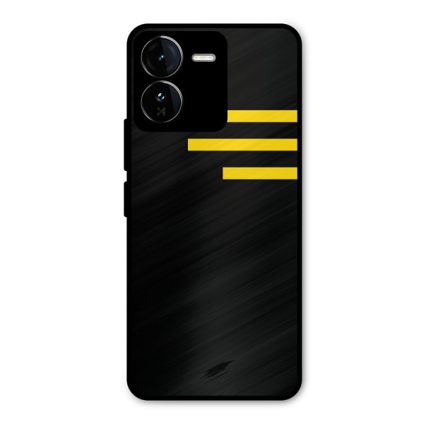 Sports Yellow Stripes Metal Back Case for iQOO Z9