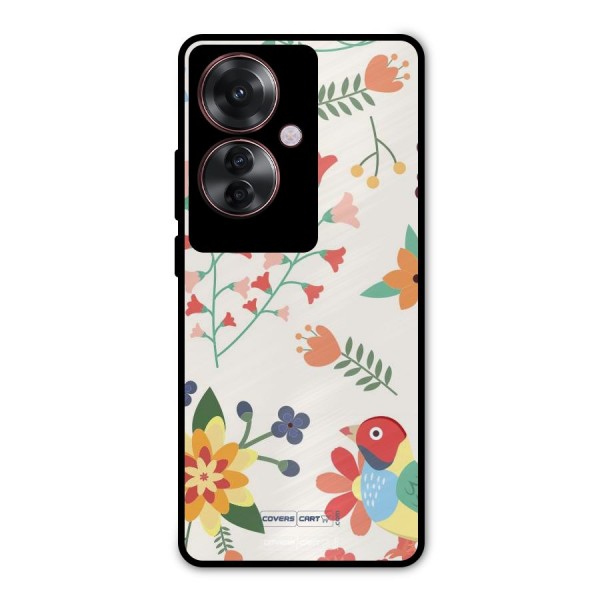 Spring Flowers Metal Back Case for Oppo F25 Pro