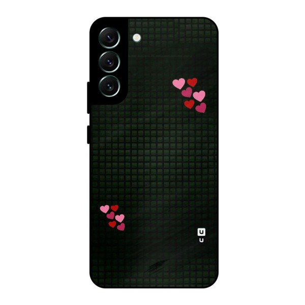 Square and Hearts Metal Back Case for Galaxy S22 Plus 5G