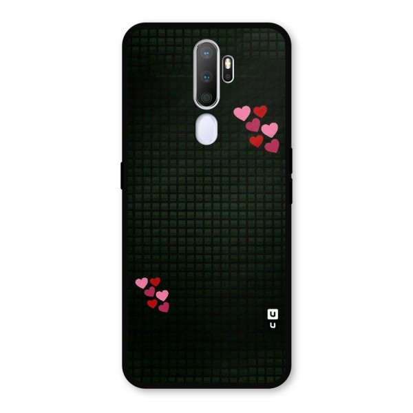 Square and Hearts Metal Back Case for Oppo A5 (2020)