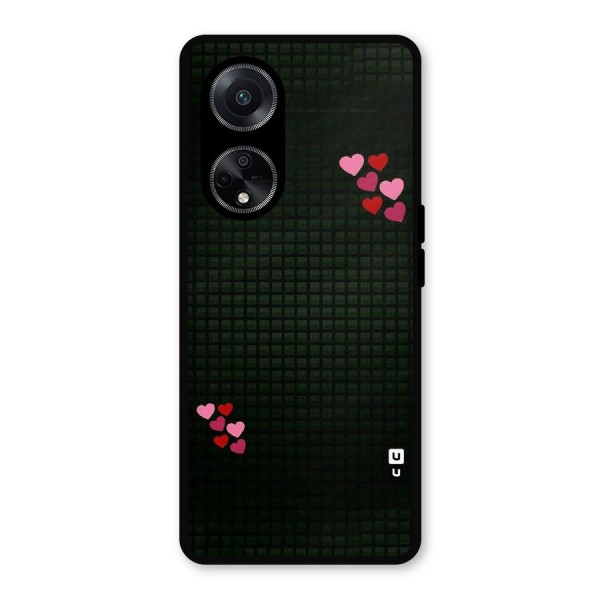 Square and Hearts Metal Back Case for Oppo F23