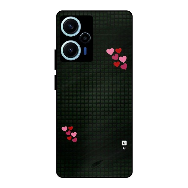 Square and Hearts Metal Back Case for Poco F5