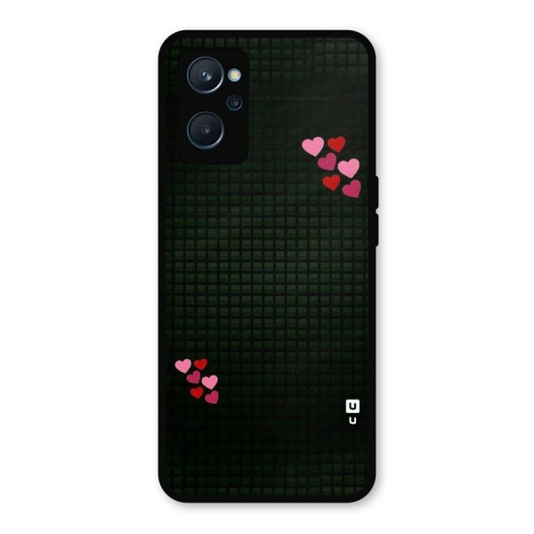 Square and Hearts Metal Back Case for Realme 9i