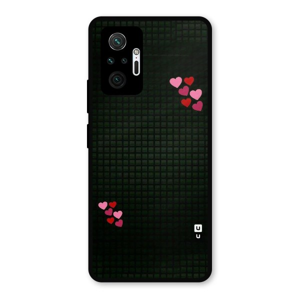 Square and Hearts Metal Back Case for Redmi Note 10 Pro Max