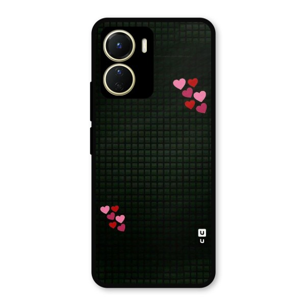 Square and Hearts Metal Back Case for Vivo Y56