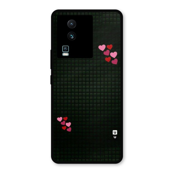 Square and Hearts Metal Back Case for iQOO Neo 7 Pro