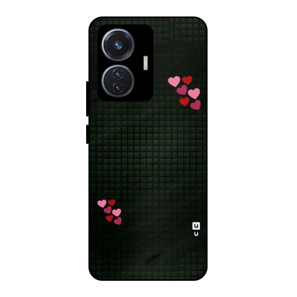 Square and Hearts Metal Back Case for iQOO Z6 44W