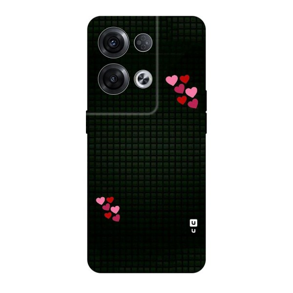 Square and Hearts Original Polycarbonate Back Case for Oppo Reno8 Pro 5G