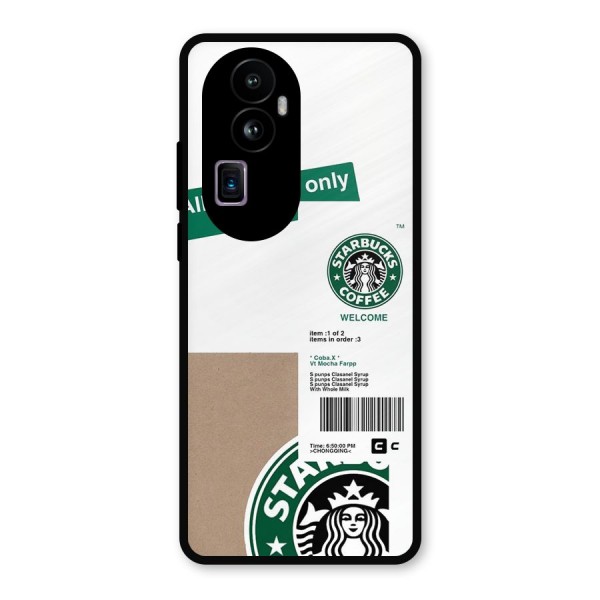 Starbucks Coffee Mocha Metal Back Case for Oppo Reno10 Pro Plus