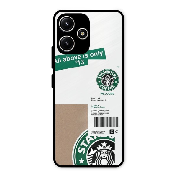 Starbucks Coffee Mocha Metal Back Case for Redmi 12 5G