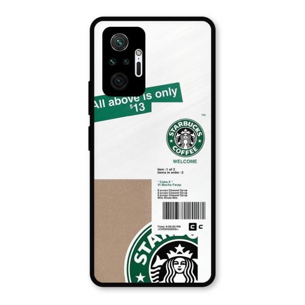 Starbucks Coffee Mocha Metal Back Case for Redmi Note 10 Pro