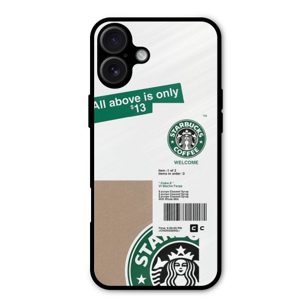 Starbucks Coffee Mocha Metal Back Case for iPhone 16 Plus