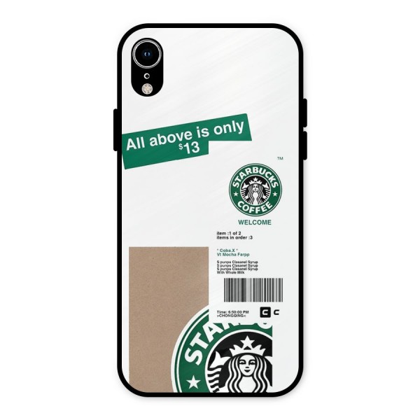 Starbucks Coffee Mocha Metal Back Case for iPhone XR