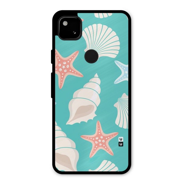 Starfish Sea Shell Metal Back Case for Google Pixel 4a