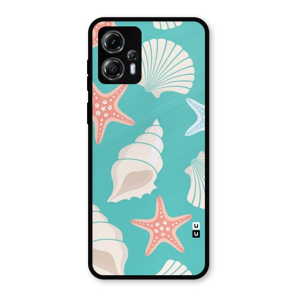 Starfish Sea Shell Metal Back Case for Moto G13