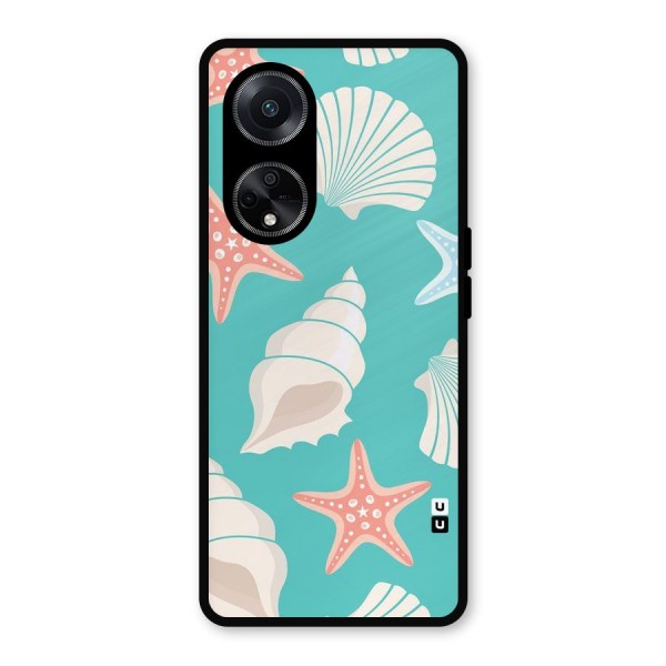 Starfish Sea Shell Metal Back Case for Oppo F23