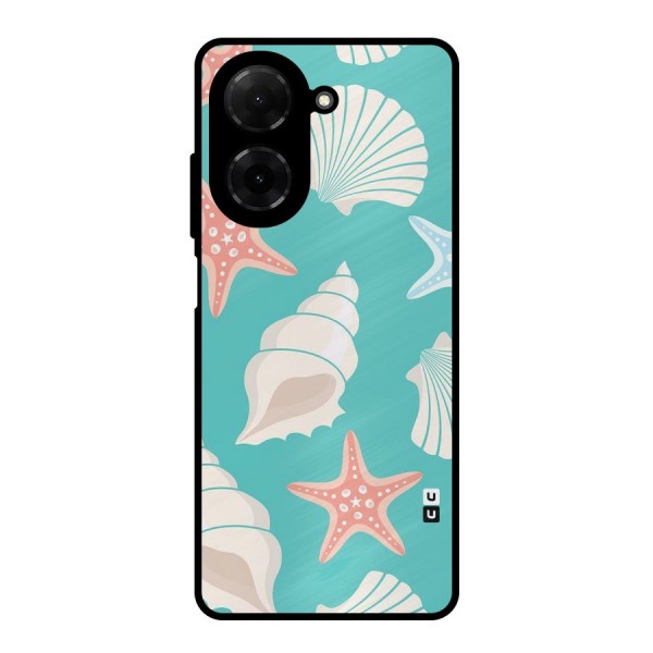 Starfish Sea Shell Metal Back Case for Poco C71
