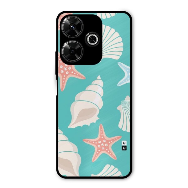 Starfish Sea Shell Metal Back Case for Poco M6 Plus