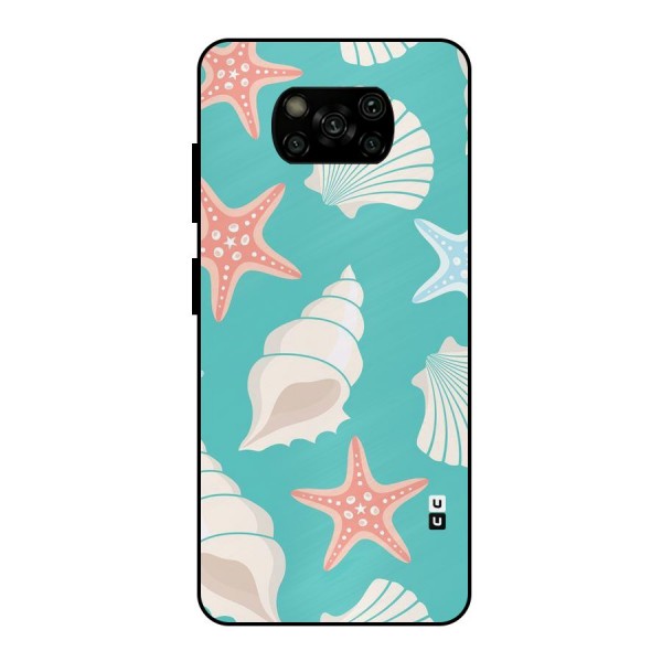 Starfish Sea Shell Metal Back Case for Poco X3