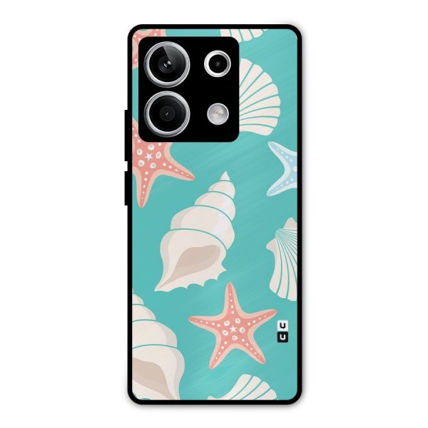 Starfish Sea Shell Metal Back Case for Redmi Note 13 5G