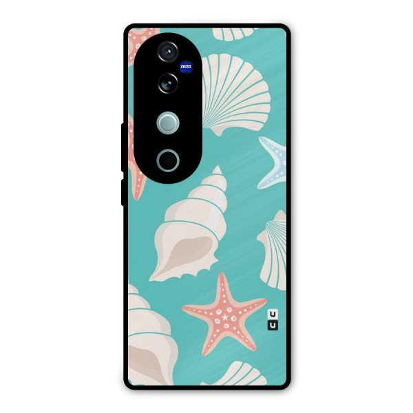 Starfish Sea Shell Metal Back Case for Vivo V40 Pro