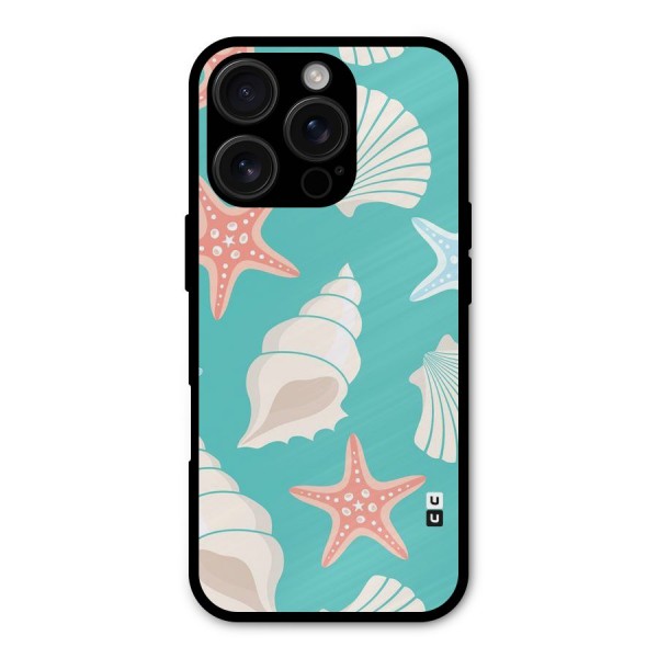 Starfish Sea Shell Metal Back Case for iPhone 16 Pro
