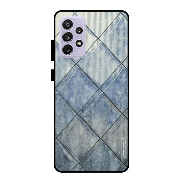 Steel Blue Pattern Metal Back Case for Galaxy A72