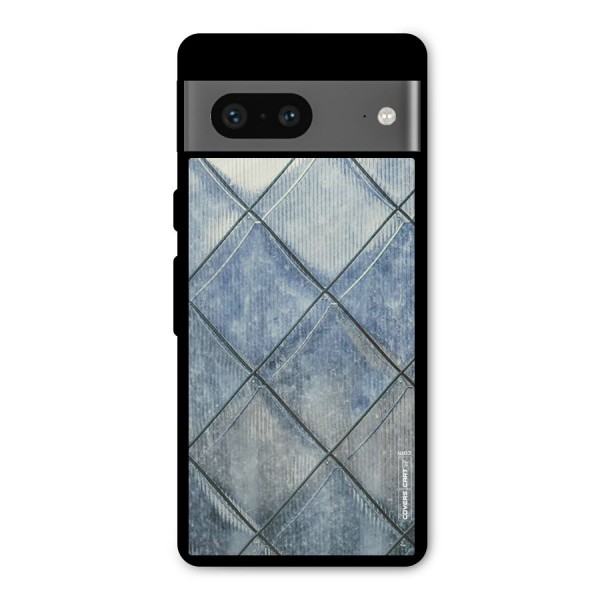 Steel Blue Pattern Metal Back Case for Google Pixel 7