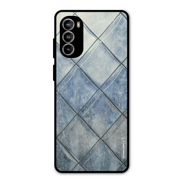 Steel Blue Pattern Metal Back Case for Moto G52
