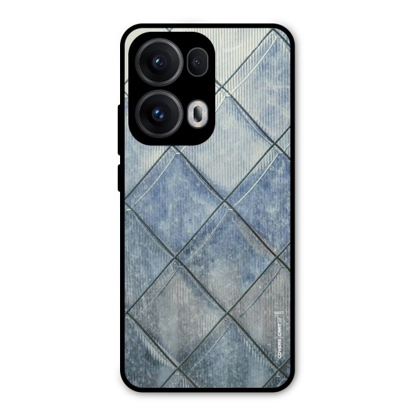 Steel Blue Pattern Metal Back Case for Oppo Reno13 Pro