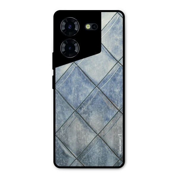 Steel Blue Pattern Metal Back Case for Tecno Pova 5 Pro 5G