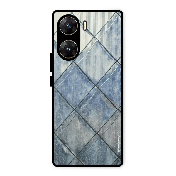 Steel Blue Pattern Metal Back Case for Vivo V29e