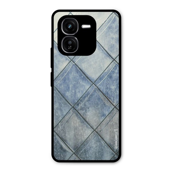 Steel Blue Pattern Metal Back Case for iQOO Z9x