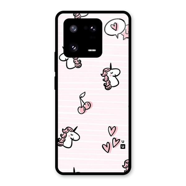 Strawberries And Unicorns Glass Back Case for Xiaomi 13 Pro