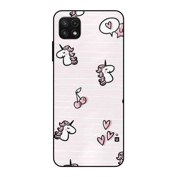 Strawberries And Unicorns Metal Back Case for Galaxy A22 5G